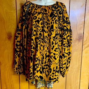 Midnight Velvet Leopard Print Tunic Sz:2X